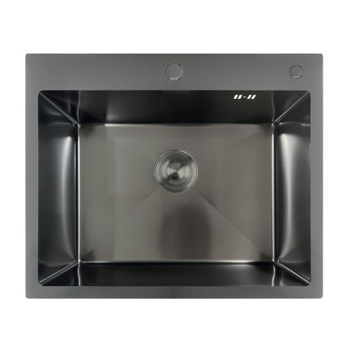 Nerezový dřez MIXXUS MH6050 DECOR GRAPHITE se sifonem, grafitový