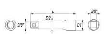 Prodloužení  3/8"  délka  76mm (1)