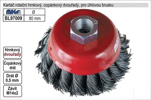 MAGG Kartač hrnkový copánkový 80 mm BL97009