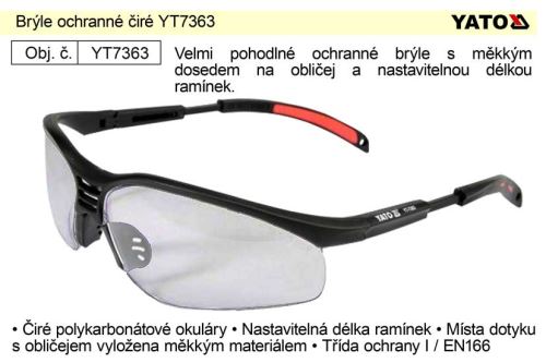 YATO ochranné brýle čiré YT7363