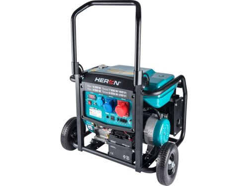 HERON 8896147 Elektrocentrála benzínová 17HP při 400 V, 6.5 kW při 230V, tlačítko start