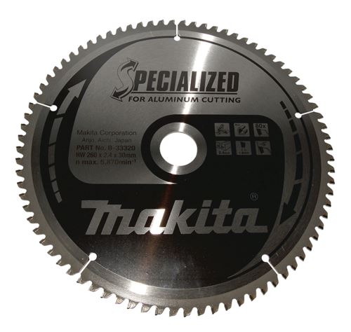MAKITA kotouč pilový hliník SPECIALIZED 260x2.4x30mm 80Z = old B-09656