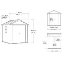 KETER zahradní domek Newton Plus wide 9x7,5 šedý s podlahou 17212879 (3)