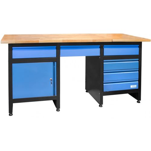 GUDE GW 6/1 XL Dílenský stůl s bukovou deskou a podstavcem z ocelových profilů 40480