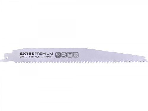 EXTOL PREMIUM plátek do pily ocasky s SK zuby, 228x24x1,25mm, na stavební materiály