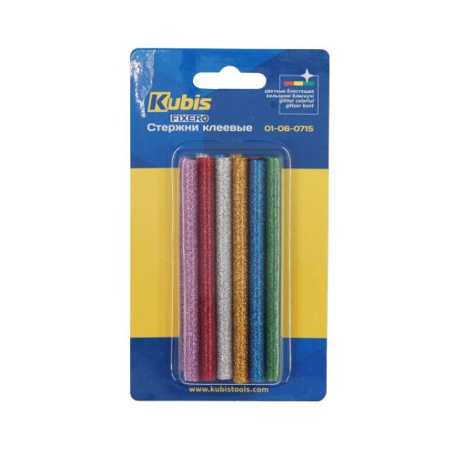 Tyčinky tavné, mix barev se třpytem 7.2*100 mm, 12 ks (po 2 ks)