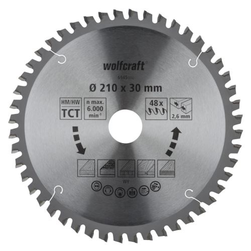 Wolfcraft Wolfcraft pilový kotouč pro pokos.pily čisté řezy ø250x30,2 Z48 6547000