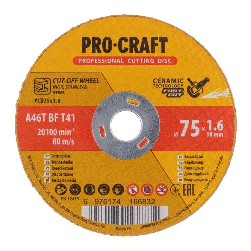 Keramický řezný kotouč Procraft YCD75x1.6
