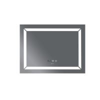 Koupelnové zrcadlo s LED osvětlením, protizamlžovací funkcí, regulací jasu a hodinkami, LIGHT MR01-8