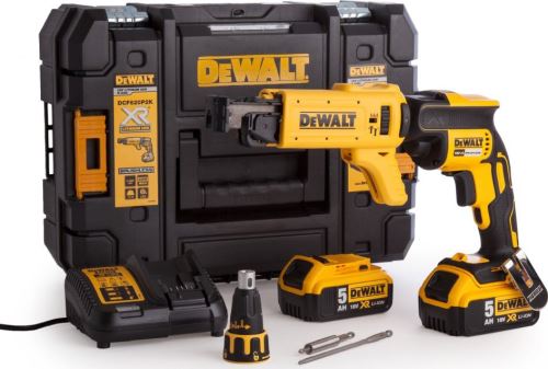 DEWALT DCF620P2K aku šroubovák s podavačem pro sádrokartonáře 18V 2x 5Ah