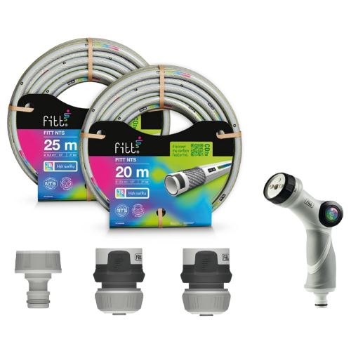 INAIRCOM zahradní hadice 1/2" – 12,5 mm / 25 m NTS GREY PREMIUM + sada FITT PREMIUM