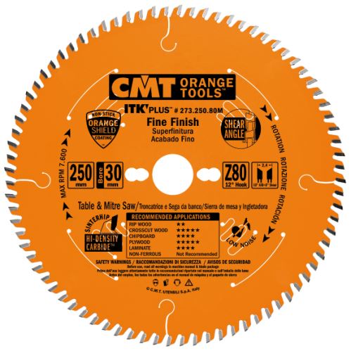 CMT ITK Ultra tenký kotouč pro příčné finální řezy - D250x2,4 d30 Z80 HW